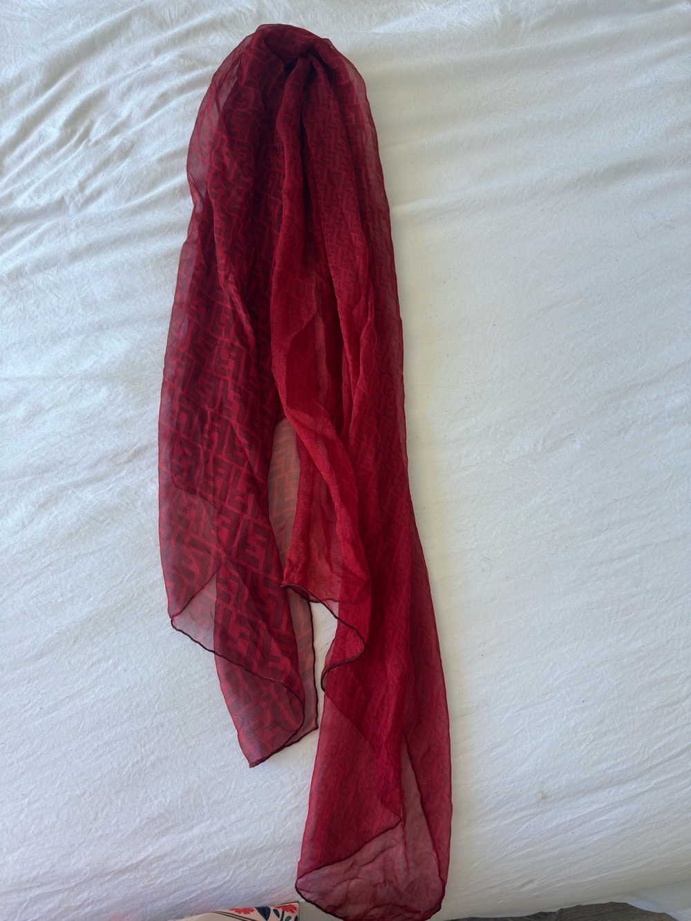 FF monogram scarf (no tag) Logo Sheer Silk Scarf